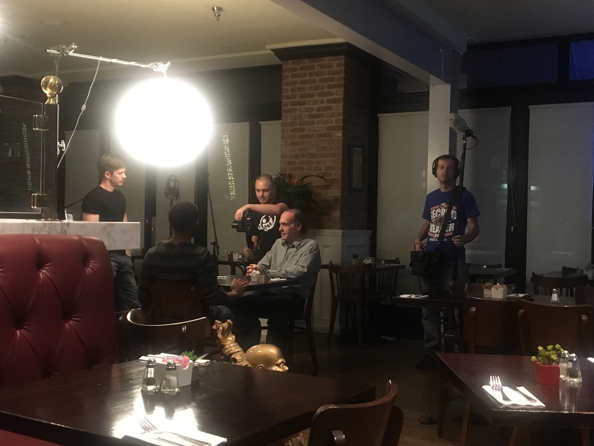 Rick Caplan on the set of Mr Misfortune